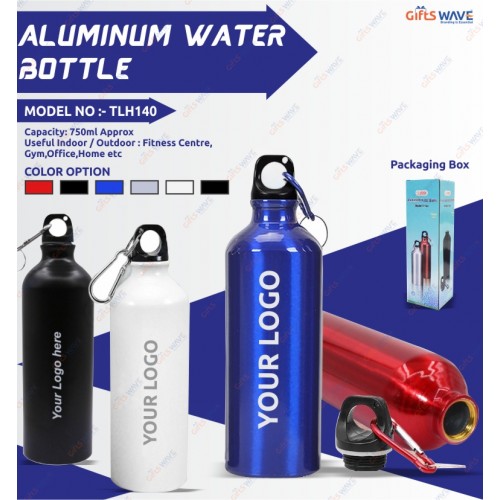 Black Aluminium Water Bottle - 750 ML 