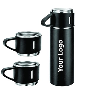 Insulated Vacuum Flask Set With 3 Cup  