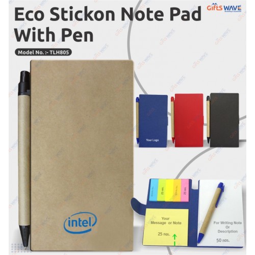 Eco Sticky Note Pad with Pen 