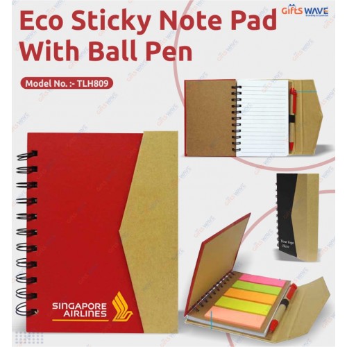 Eco Sticky Note Pad with Pen 