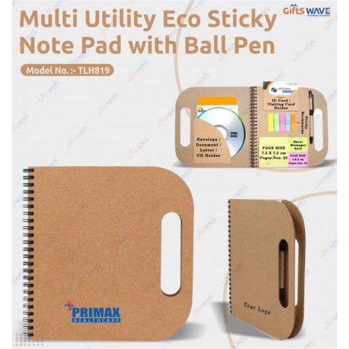 Multi Utility Eco Sticky Note Pad & Ball Pen 