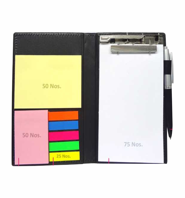 Leather Cover Sticky Note Pad with Pen