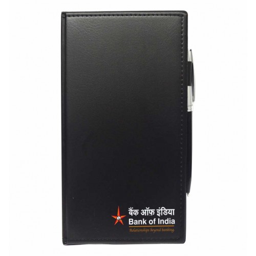 Leather Cover Sticky Note Pad with Pen