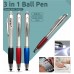 3 In 1 Ball Plastic Pen 